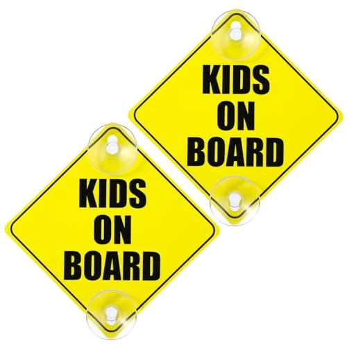 Barn I Bilen-skilt Baby On Board 12,5x12,5cm Med Sugekopper, 2 Stk – GEEHUA