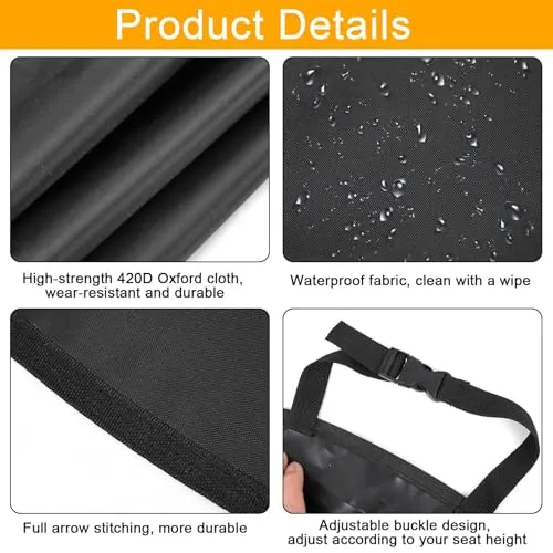 Setebeskytter Bil 43x60cm Vanntett Ryggbeskytter 2-pk Universal, Svart CYZBL