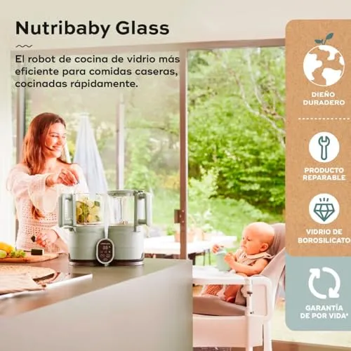 Babymatmaskin 4-i-1 Med 1,9l Glasskåler 1,95l 800W Babymoov A001138