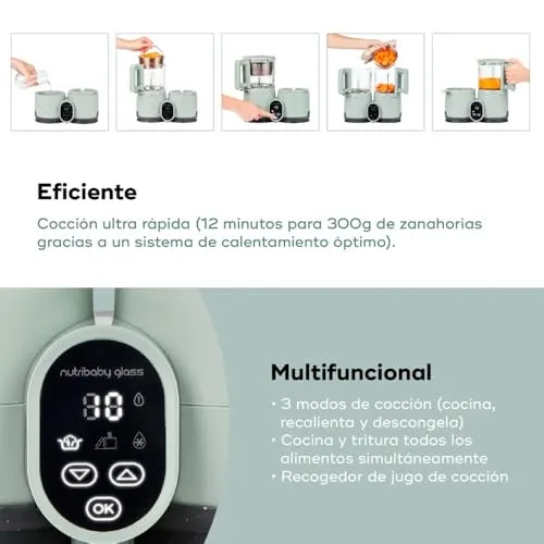 Babymatmaskin 4-i-1 Med 1,9l Glasskåler 1,95l 800W Babymoov A001138