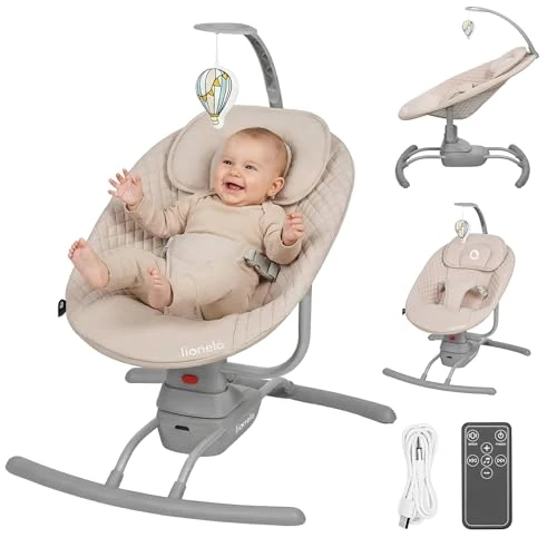 Baby Rocker Elektrisk Opptil 9kg, 3 Hastigheter, Musikk – Lionelo Rio