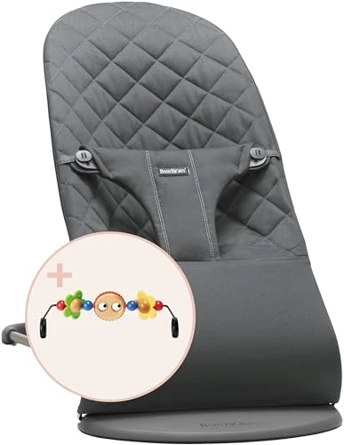 Baby Rocker Vevd Med Leke, Antrasittgrå/sølvgrå, Bomull – BabyBjörn Bliss
