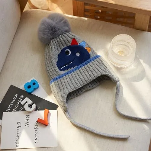 Lue Baby 21x19cm Myk Og Varm Med Ører Og Snøring Unisex – KASESSS