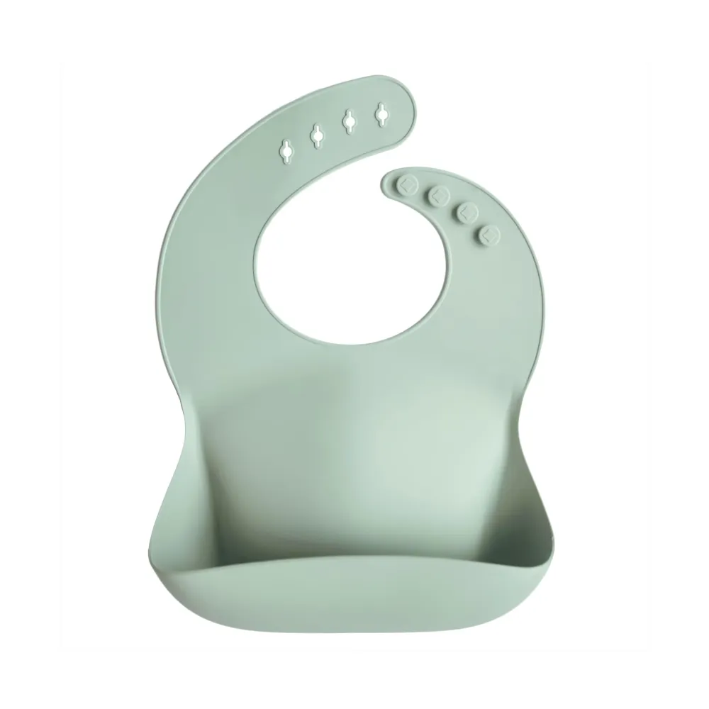 Smekke Baby silikon, vanntett og justerbar, Cambridge Blue, BPA-fri – sklep mushie 100