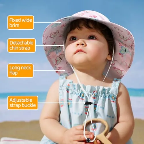 Solhatt Baby Barn Med Bred Brem Og UPF 50+ Justerbar Bucket – DRESHOW