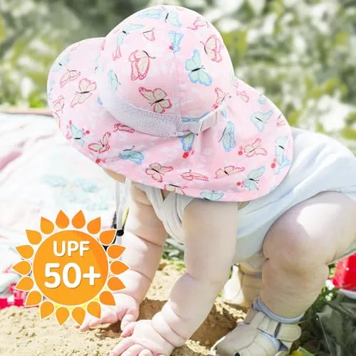 Solhatt Baby Barn Med Bred Brem Og UPF 50+ Justerbar Bucket – DRESHOW