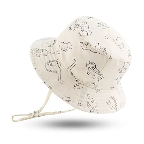 Solhatt Baby Med Dino-mønster, Bøttehatt Unisex Baby – XIAOHAWANG