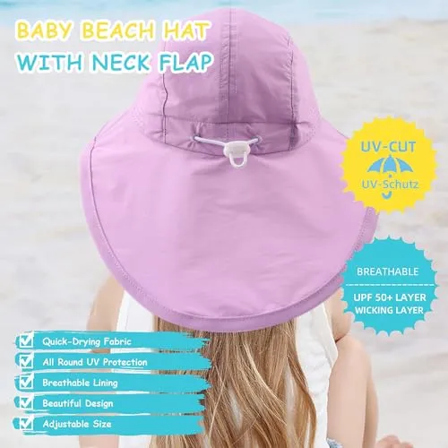 Solhatt Baby Med UV-beskyttelse Og Nakkeskygge Baby – Pesaat