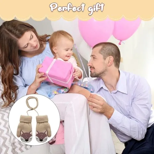 Votter Baby 14cm Med Snor, Fleecefôret, Dyremotiv, Khaki – AWAVM