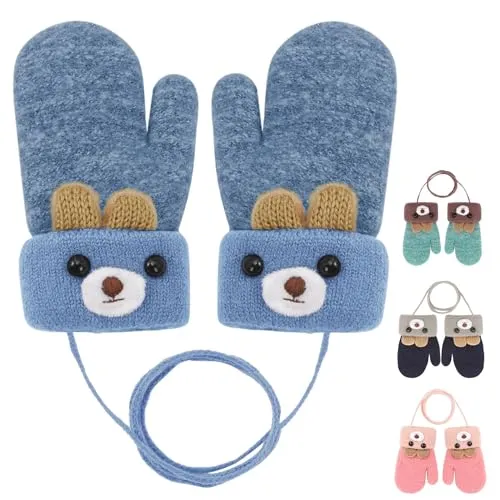 Votter Baby Varme Strikkede 0–3 År Med Snor Becellen