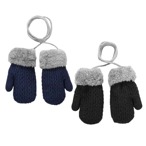 Votter Barn 14,5x8cm Med Snor, Akryl, 2 Par, Blå/svart, Unisex m – CVDYWDJIE