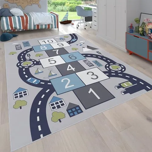 Barne­teppe paradis og veier 160x220cm grå sklep Paco Home 10-348-6-9|15