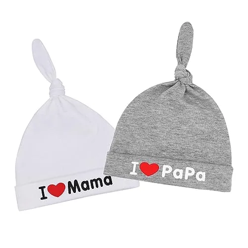 Babylue 0–3 Mnd I Love Mama & Papa, 2-pk, Grå Bomull EQLEF