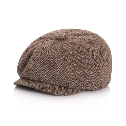 Barnecaps brun, flat modell med regulering 51–54cm, bomullsblanding – Anshili