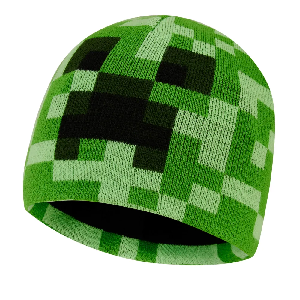 Lue Creeper Beanie, Myk Og Varm, Barn/ungdom – Minecraft