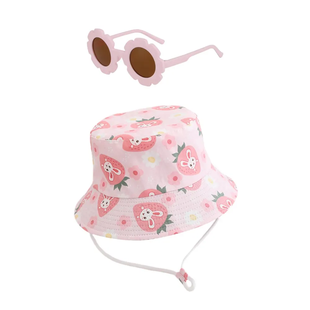 Solhatt Baby 54cm Med Solbriller, Rosa Truskkanin, Unisex – BIFHIG