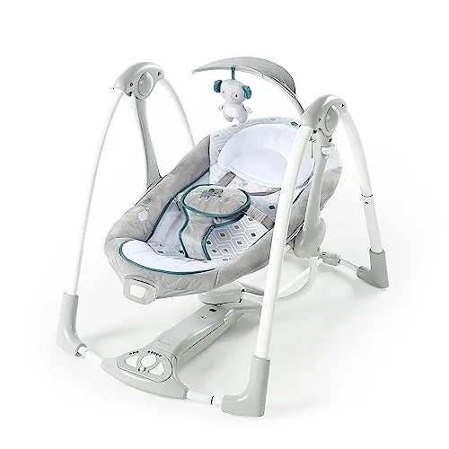 Babyswing 2-i-1 Med 6 Vibrasjon Og Lyder, Grå, 0–9 Mnd – Ingenuity Nash