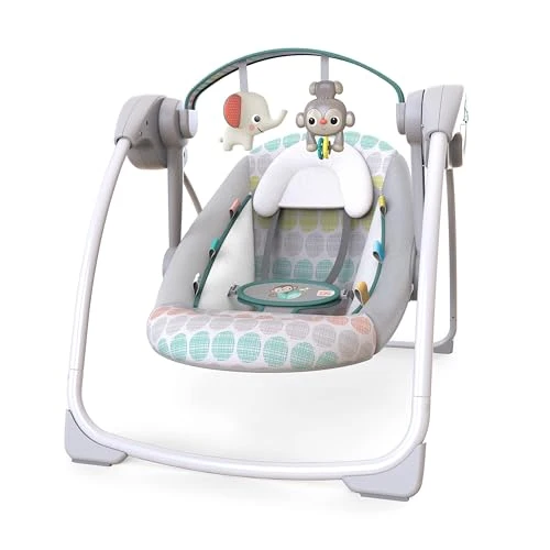 Babyswing Med Automatisk Vuggefunksjon Og Leker Bright Starts Whimsical Wild