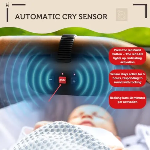 Barnevognvugger Automatisk 40 Min Timer, Gråt-sensor, USB-C – ZAZU Robby