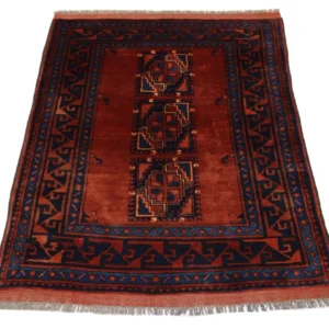 Afghansk teppe - 115 x 94 cm - rust
