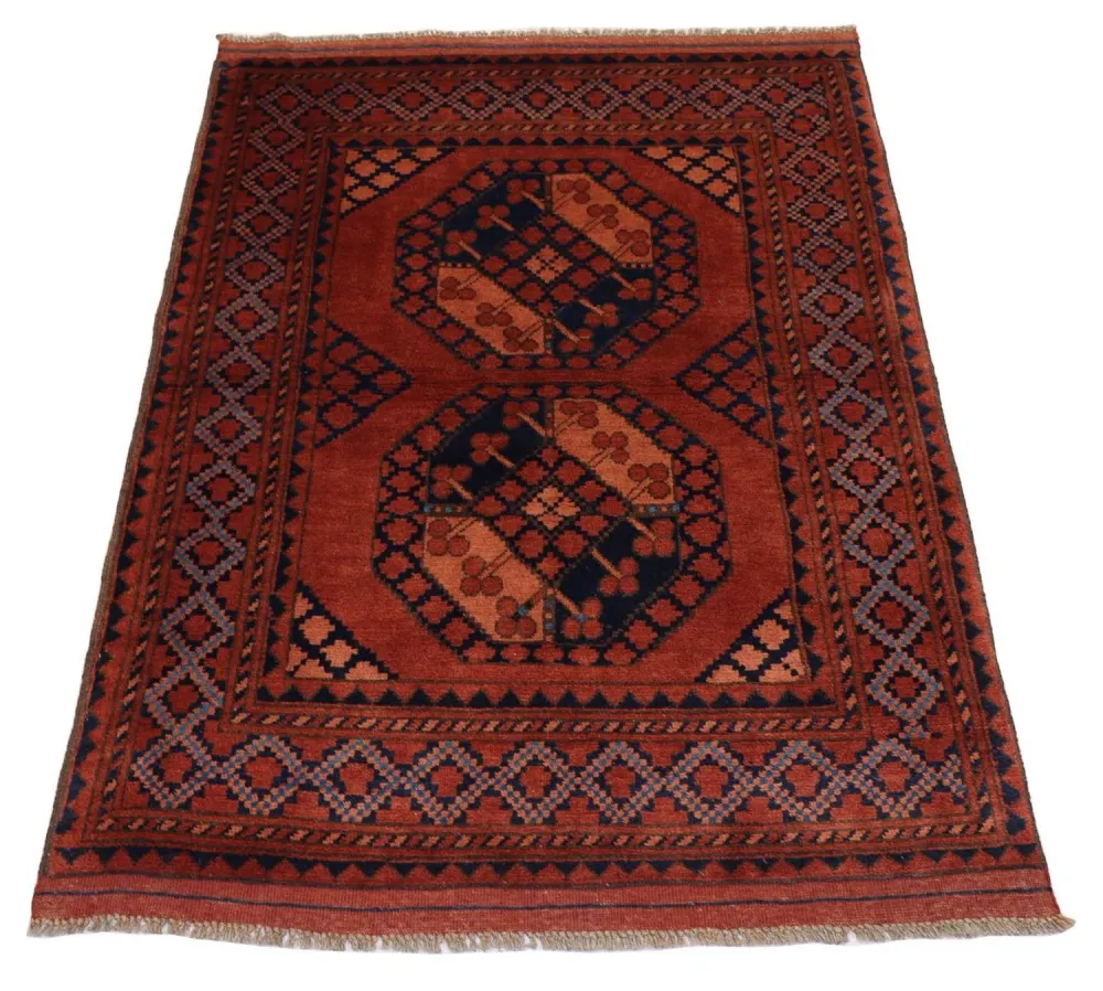 Afghansk teppe - 120 x 92 cm - rød