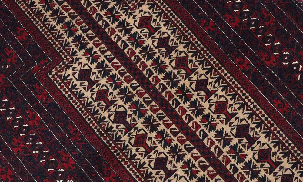 Afghansk teppe - 120 x 80 cm - mørk rød