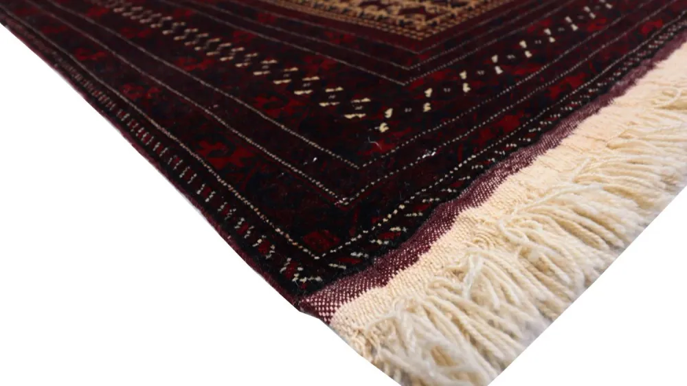 Afghansk teppe - 120 x 80 cm - mørk rød