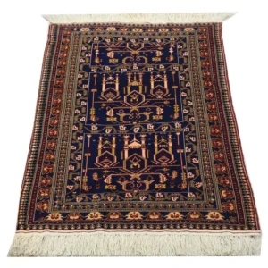 Afghansk teppe - 131 x 87 cm - mørkeblå