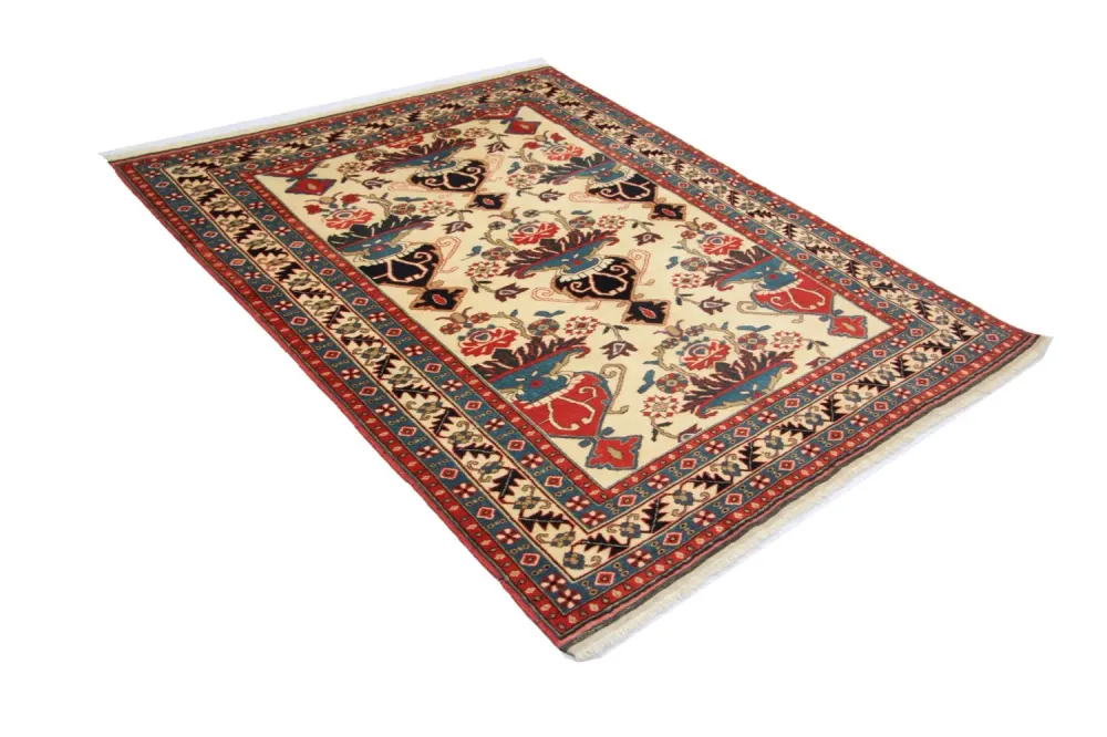 Afghansk teppe - 135 x 114 cm - beige