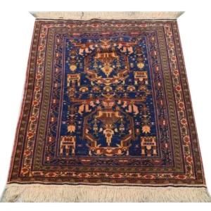 Afghansk teppe - 136 x 95 cm - blå