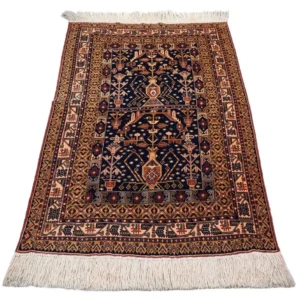 Afghansk teppe - 140 x 102 cm - svart
