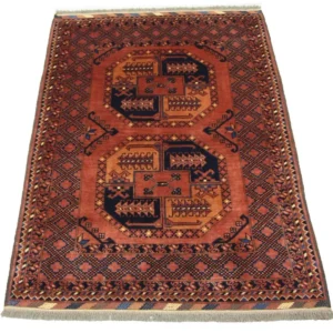 Afghansk teppe - 142 x 104 cm - brun