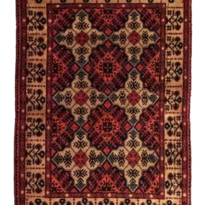 Afghansk teppe - 144 x 98 cm - brun