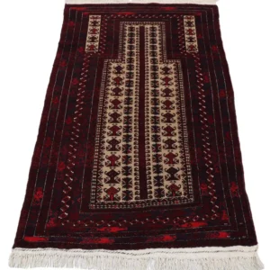 Afghansk teppe - 150 x 95 cm - mørk rød