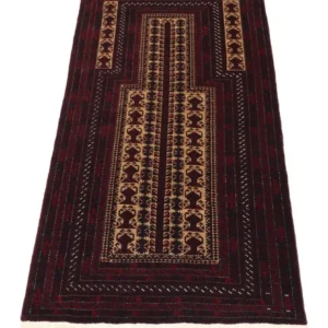 Afghansk teppe - 150 x 95 cm - mørk rød