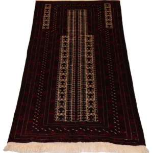 Afghansk teppe - 150 x 95 cm - mørk rød
