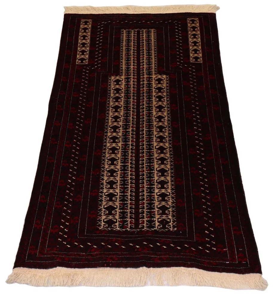 Afghansk teppe - 150 x 95 cm - mørk rød