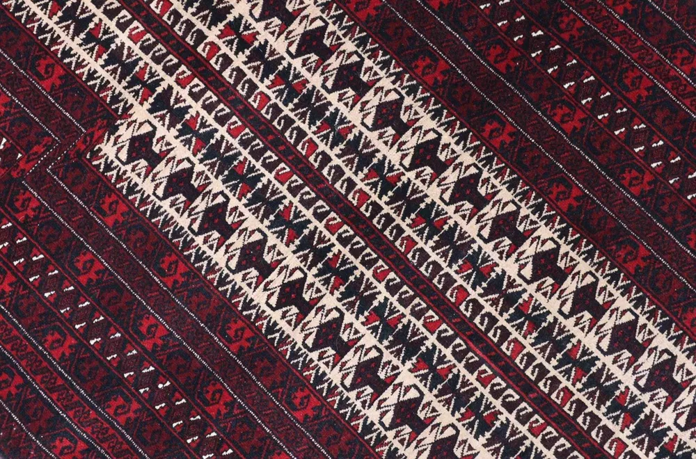 Afghansk teppe - 150 x 95 cm - mørk rød
