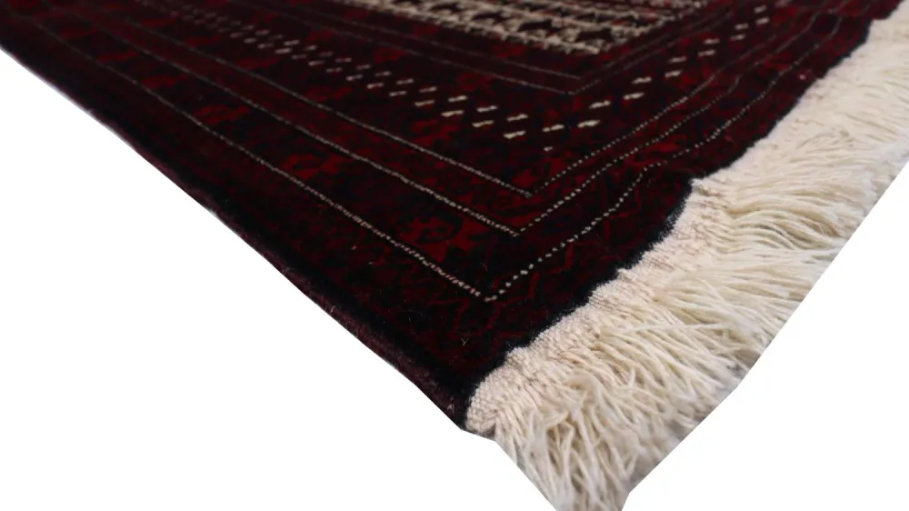 Afghansk teppe - 150 x 95 cm - mørk rød