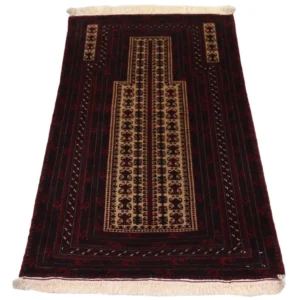 Afghansk teppe - 150 x 95 cm - mørk rød