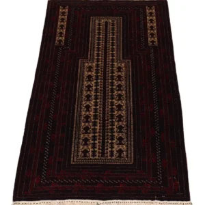 Afghansk teppe - 150 x 95 cm - mørk rød