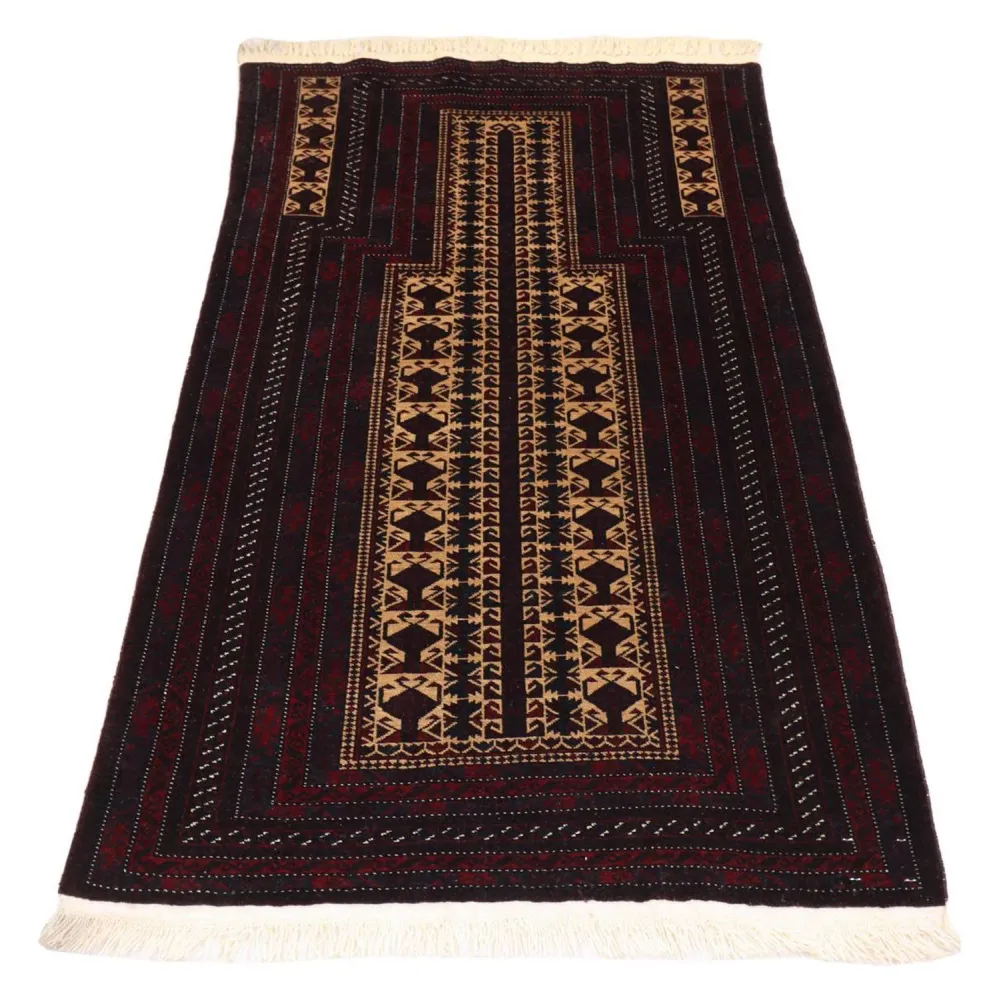 Afghansk teppe - 150 x 95 cm - mørk rød