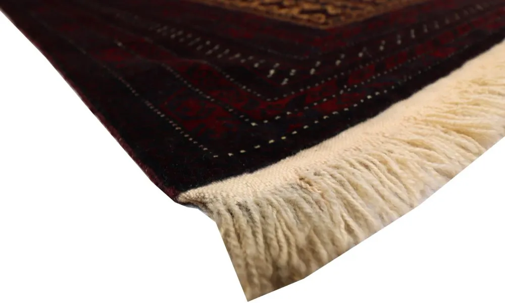 Afghansk teppe - 150 x 95 cm - mørk rød