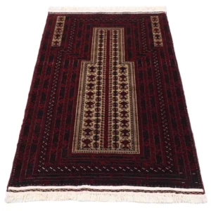 Afghansk teppe - 150 x 95 cm - mørk rød