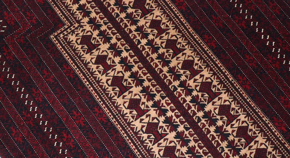 Afghansk teppe - 150 x 95 cm - mørk rød