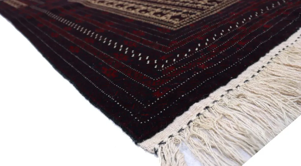 Afghansk teppe - 150 x 95 cm - mørk rød
