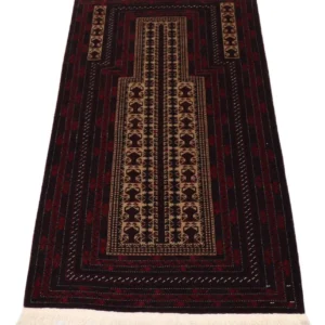 Afghansk teppe - 150 x 95 cm - mørk rød