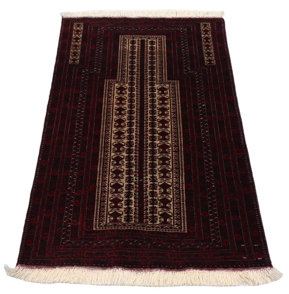 Afghansk teppe - 150 x 95 cm - mørk rød