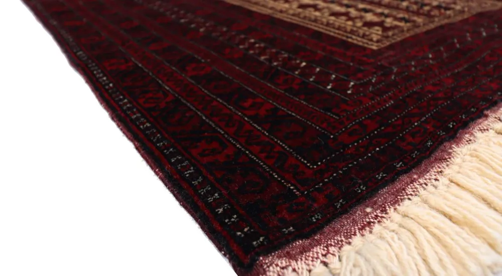 Afghansk teppe - 150 x 95 cm - mørk rød