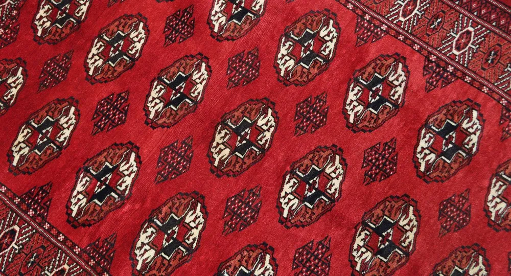 Afghansk teppe - 152 x 118 cm - rød